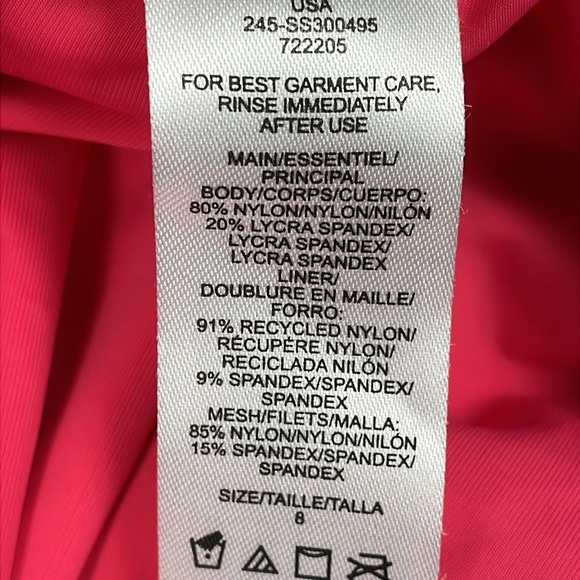 NWT Tommy Bahama Tie Front Wrap One Piece Swimsuit Pink Flattering Sz 8 - Picture 7 of 10